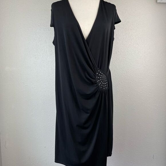 AA Studio Black Sleeveless Midi Dress Size 16W EUC - Picture 1 of 8